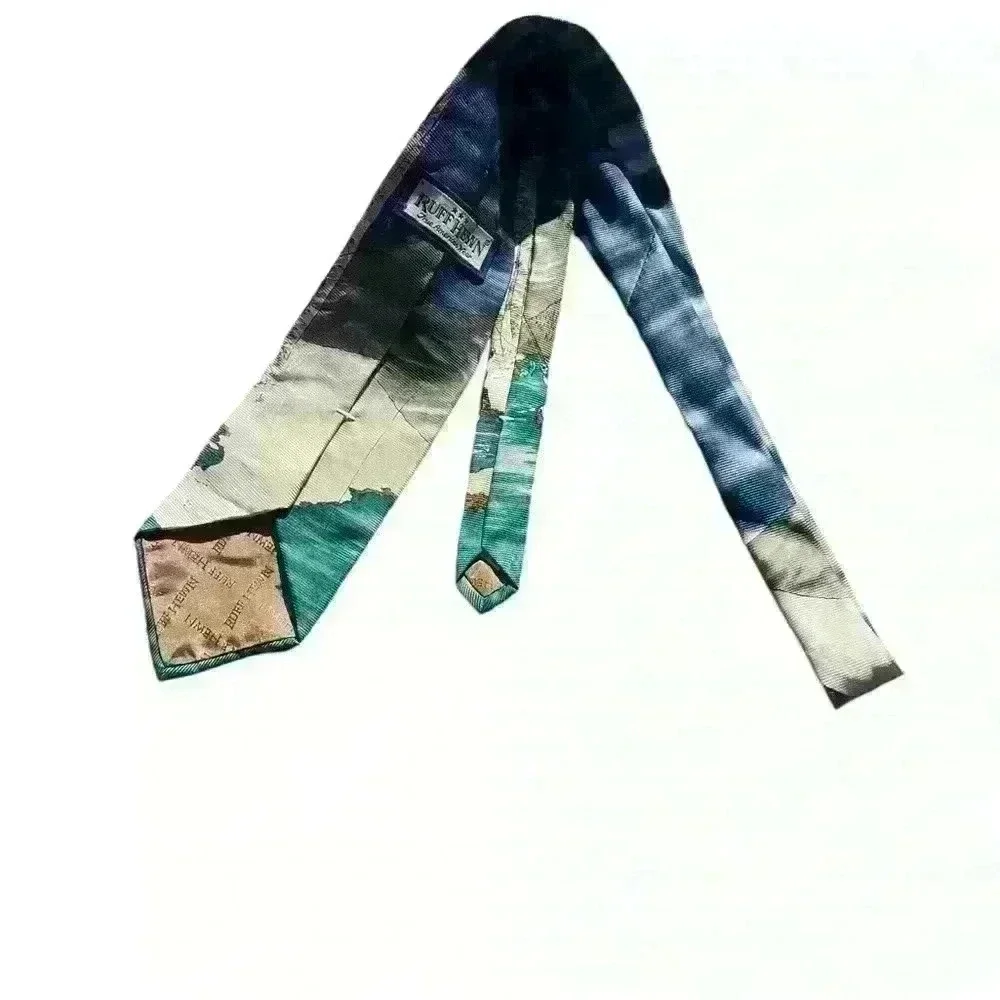 Ruff Hewn Tie Silk Fly Fishing Santa Claus Blue Green White Red Tan A006